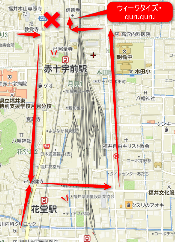 鯖江方面からのアクセス ウィークタイズ・guruguru
